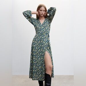 Mango Floral Wrap Dress